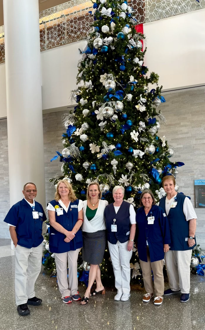 discussing community service, local hospital volunteers, or staff appreciation during the holiday season.